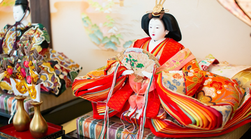 Japanese traditional hina dolls for Girl's Festival on March 3rd